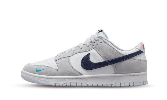 Nike Dunk Low White Grey Navy Aqua Mini Swoosh