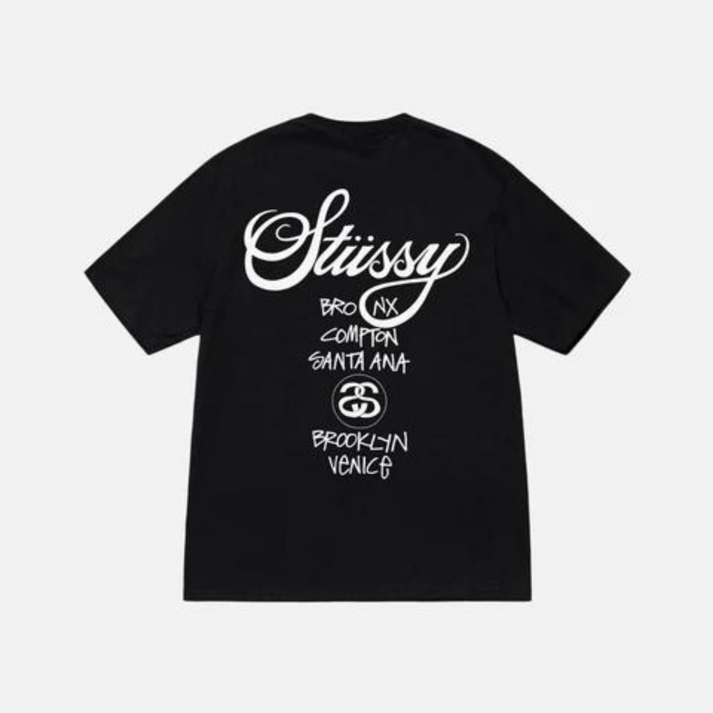 Black Stussy T-Shirt | Stussy World Tour Tee | Kolab Store