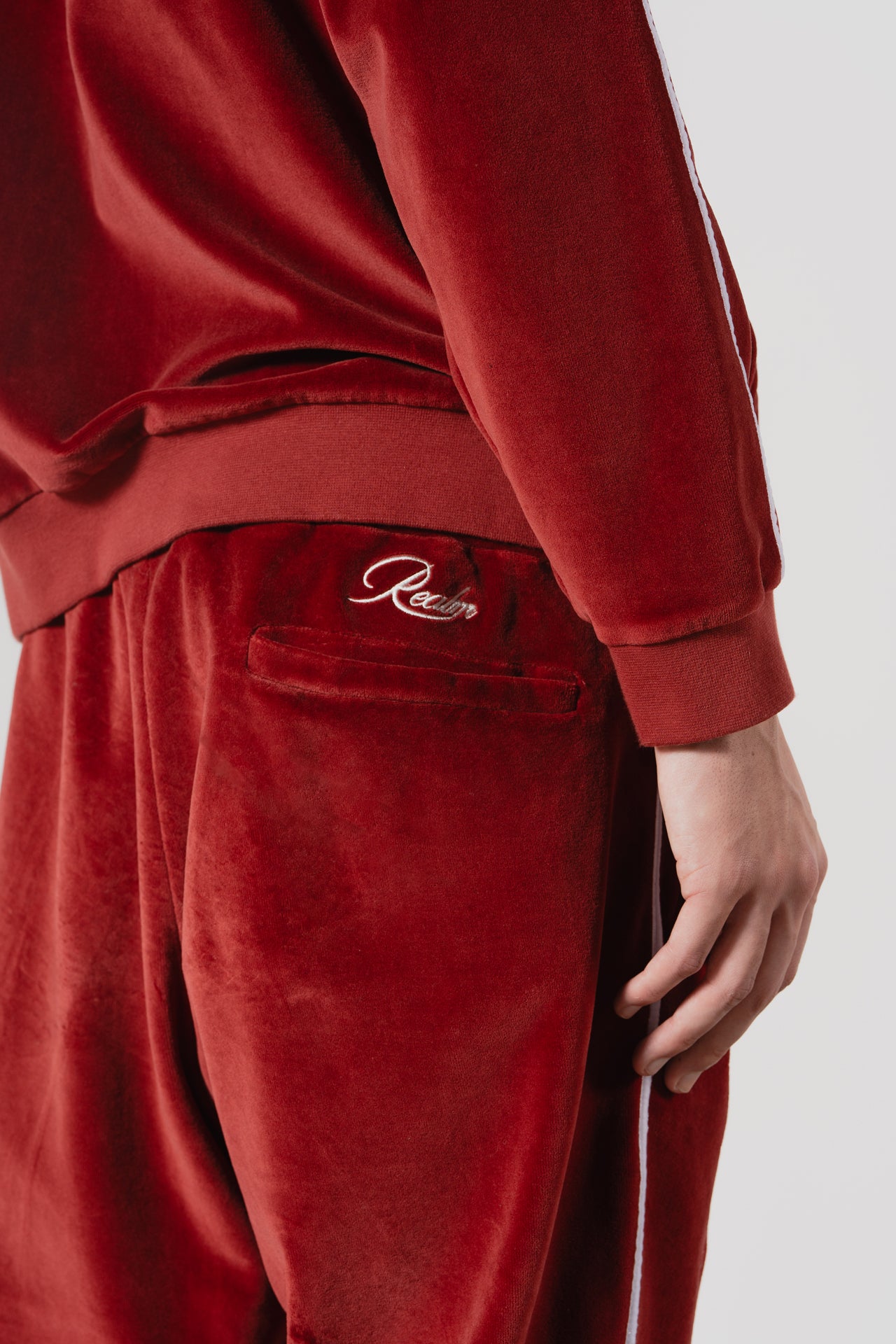 Velour” Tracksuit Trousers (Burgundy)