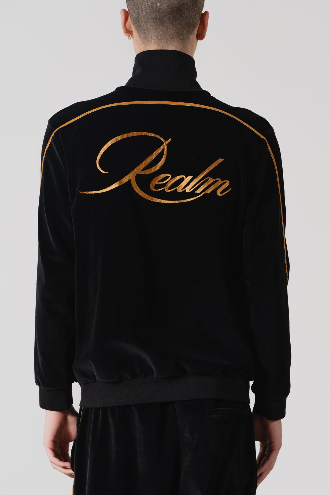 “Velour” Tracksuit Jacket (Black)