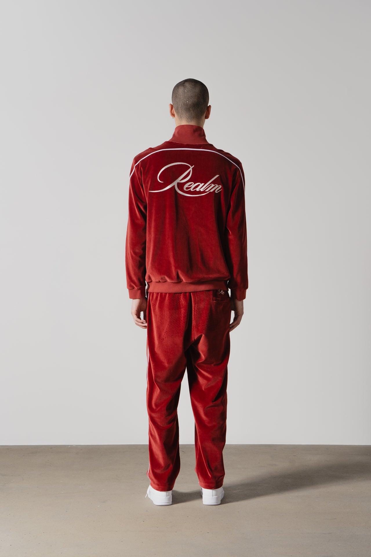 “Velour” Tracksuit Jacket (Burgundy)